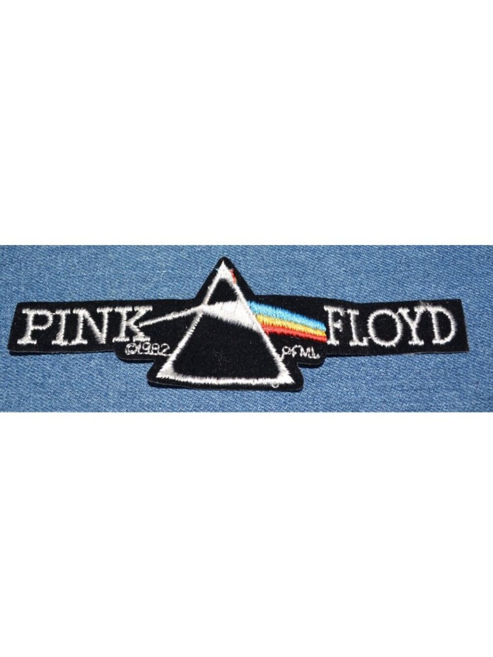 Original Vintage 80s Pink Floyd 6.5" Patch Iron-On Darkside Waters Gilmour Band